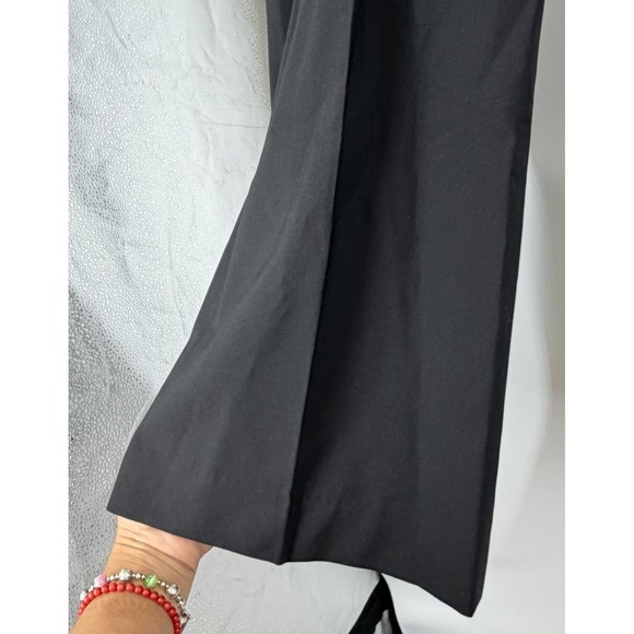 Theory Women's Demitria 4 Traceable Wool Black Dress Trouser Pants Size 12 - Picture 6 of 9